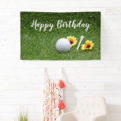 Banderoles Joyeux anniversaire de golf avec balle de golf sur (En situation)