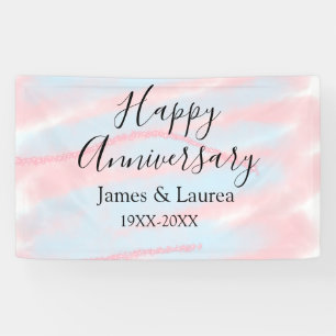 Banderoles Joyeux anniversaire de mariage nom date année past