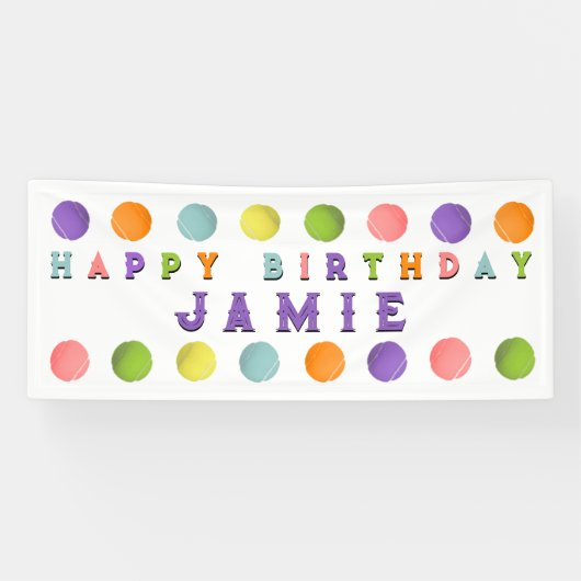Banderoles Joyeux anniversaire de tennis (Horizontal)