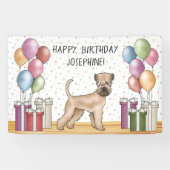 Banderoles Joyeux anniversaire de Terrier Pastel à molle (Horizontal)