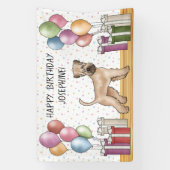 Banderoles Joyeux anniversaire de Terrier Pastel à molle (Verticale)