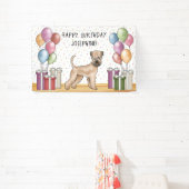 Banderoles Joyeux anniversaire de Terrier Pastel à molle (Insitu)