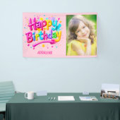 Banderoles Joyeux anniversaire Enfants rose jaune Graffiti Ph (Salon professionnel)