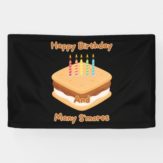 Banderoles Joyeux Anniversaire Et Beaucoup De S'mores Bannièr (Horizontal)