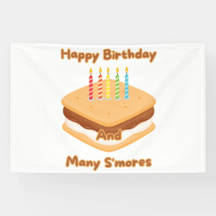 Banderoles Joyeux Anniversaire Et Beaucoup De S'mores Bannièr