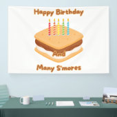 Banderoles Joyeux Anniversaire Et Beaucoup De S'mores Bannièr (Salon professionnel)