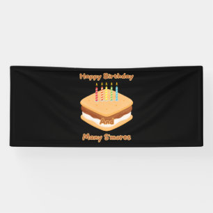 Banderoles Joyeux Anniversaire Et Beaucoup De S'mores Bannièr
