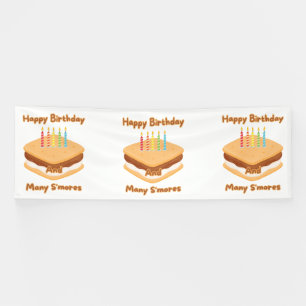 Banderoles Joyeux Anniversaire Et Beaucoup De S'mores Bannièr