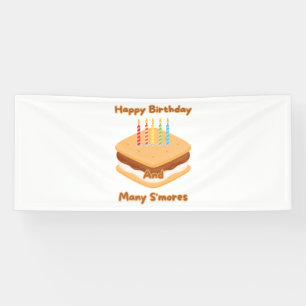 Banderoles Joyeux Anniversaire Et Beaucoup De S'mores Bannièr