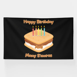 Banderoles Joyeux Anniversaire Et Beaucoup De S'mores Bannièr