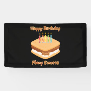 Banderoles Joyeux Anniversaire Et Beaucoup De S'mores Bannièr