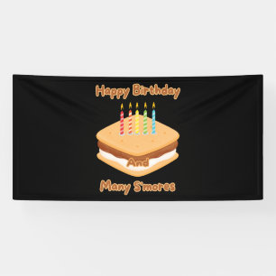 Banderoles Joyeux Anniversaire Et Beaucoup De S'mores Bannièr