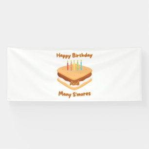 Banderoles Joyeux Anniversaire Et Beaucoup De S'mores Bannièr