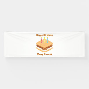 Banderoles Joyeux Anniversaire Et Beaucoup De S'mores Bannièr
