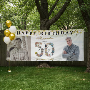 Banderoles Joyeux Anniversaire Félicitations pour 50 Ans Phot