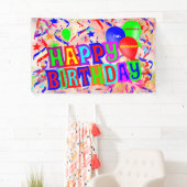 Banderoles Joyeux anniversaire, fête d'anniversaire (En situation)