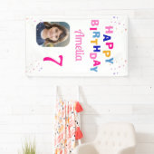 Banderoles Joyeux Anniversaire Fille Étoiles Roses Fond de Ph (En situation)