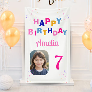 Banderoles Joyeux Anniversaire Fille Fond de Photo Étoiles Ro