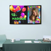 Banderoles Joyeux Anniversaire Fun Kids Ajouter Nom et âge Ph (Salon professionnel)