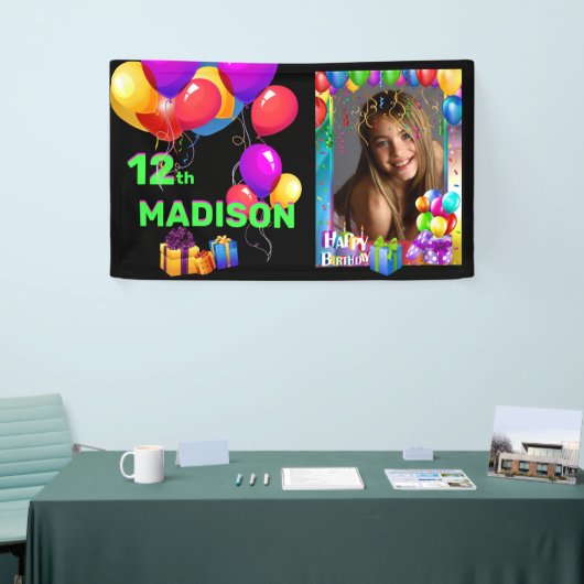 Banderoles Joyeux Anniversaire Fun Kids Ajouter Nom et âge Ph (Salon professionnel)