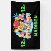 Banderoles Joyeux anniversaire Fun Kids Banner Ajouter nom et (Vertical)
