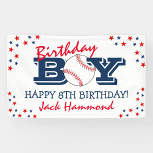 Banderoles Joyeux Anniversaire Garçon Baseball Sport Cool