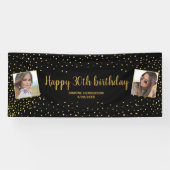 Banderoles Joyeux anniversaire Gold Parties scintillant 2 Pho (Horizontal)