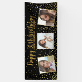 Banderoles Joyeux Anniversaire Gold Parties scintillant Photo (Vertical)