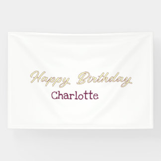 Banderoles joyeux anniversaire jaune marron pastel moderne te