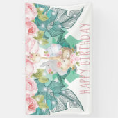 Banderoles Joyeux anniversaire Jungle Animaux Fille Anniversa (Vertical)