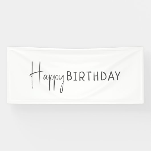 Banderoles Joyeux Anniversaire Minimaliste et Neutre (Horizontal)