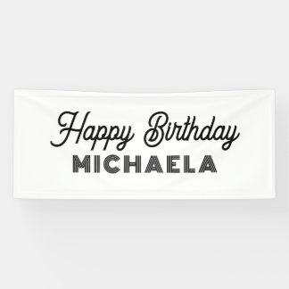 Banderoles Joyeux Anniversaire moderne Nom personnalisé