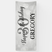 Banderoles Joyeux anniversaire moderne | Tout âge et nom (Vertical)