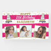 Banderoles Joyeux anniversaire n'importe quel âge Photo Colla (Horizontal)