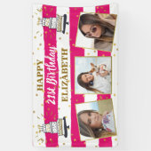 Banderoles Joyeux anniversaire n'importe quel âge Photo Colla (Vertical)