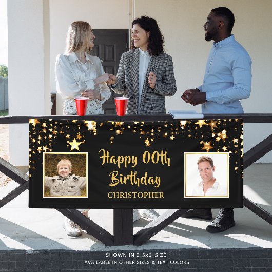 Banderoles Joyeux Anniversaire N'IMPORTE QUELLE Année Photos 