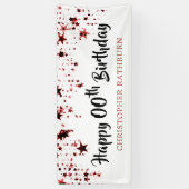 Banderoles Joyeux anniversaire N'IMPORTE QUELLE ANNÉE Red Sta (Vertical)