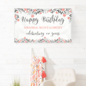 Banderoles Joyeux anniversaire N'IMPORTE QUELLE année Rose Or (En situation)