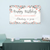 Banderoles Joyeux anniversaire N'IMPORTE QUELLE année Rose Or (Salon professionnel)