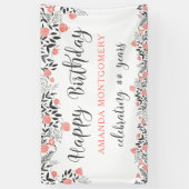 Banderoles Joyeux anniversaire N'IMPORTE QUELLE année Rose Or (Vertical)