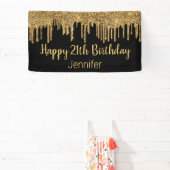 Banderoles joyeux anniversaire noir goutte parties scintillan (Insitu)