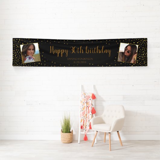 Banderoles Joyeux anniversaire Parties scintillant 2 Photos N (En situation)