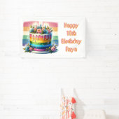 Banderoles Joyeux anniversaire personnalisé | Rainbow Cake (Insitu)