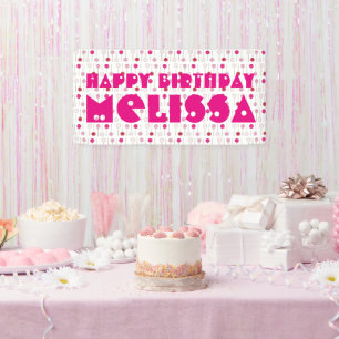 Banderoles Joyeux Anniversaire Pink Frosted Cake Pops Party F