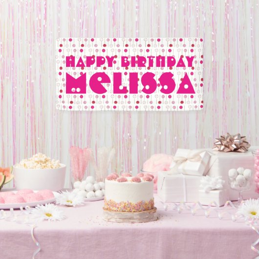 Banderoles Joyeux Anniversaire Pink Frosted Cake Pops Party F (Fête)