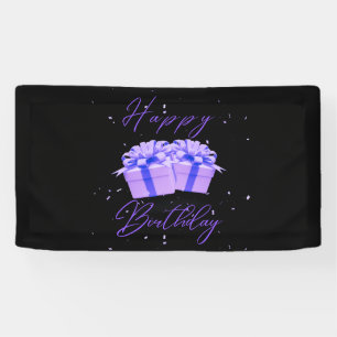 Banderoles Joyeux anniversaire Pretty Purple 1.6x3 Vinyl Bann