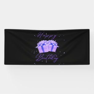 Banderoles Joyeux anniversaire Pretty Purple 2.5x6 Vinyl Bann