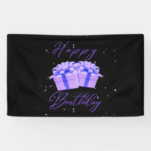 Banderoles Joyeux anniversaire Pretty Purple 3x5 Vinyl Banner