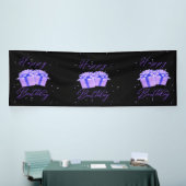 Banderoles Joyeux anniversaire Pretty Purple 4x12 Vinyl Banne (Salon professionnel)