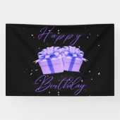 Banderoles Joyeux anniversaire Pretty Purple 4x6 Vinyl Banner (Horizontal)